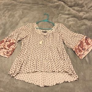 Boho shirt with bell sleeves